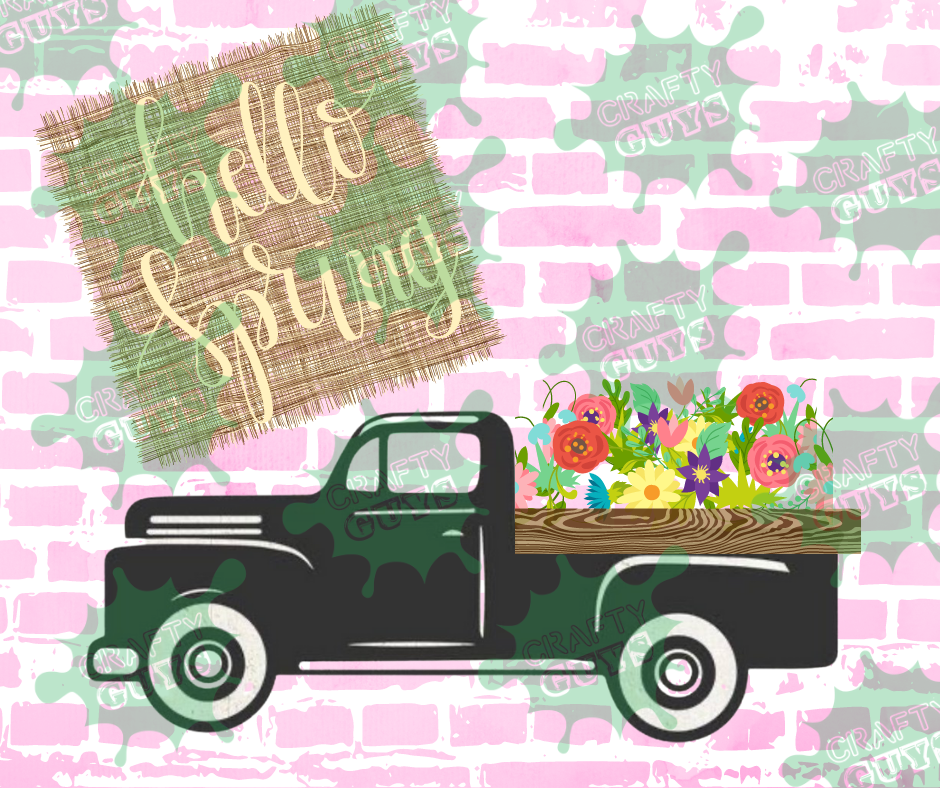 Hello Spring Truck Printable