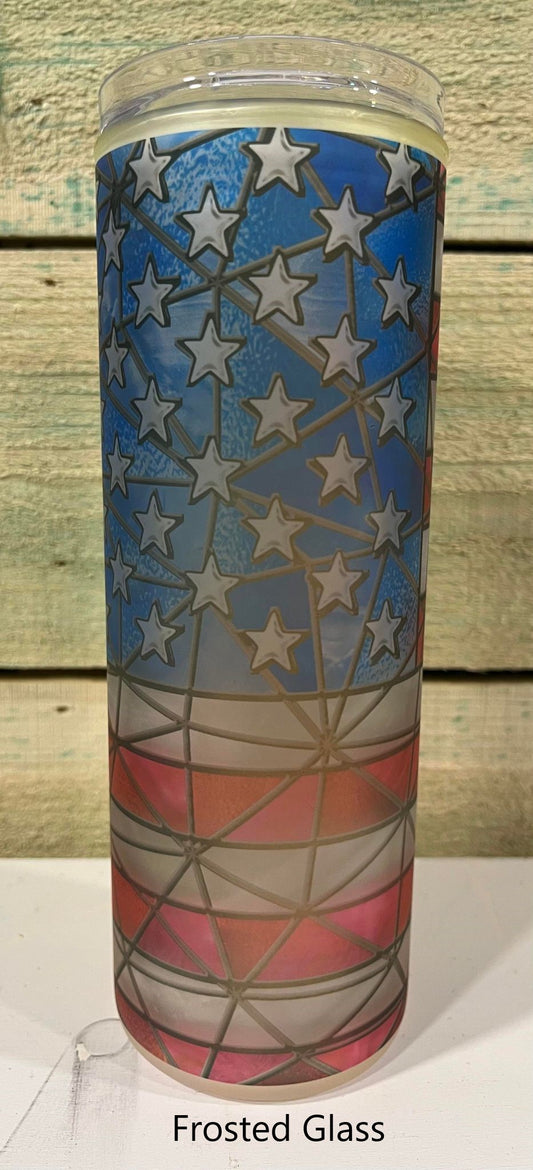 Stained Glass Flag Tumbler (Frosted)